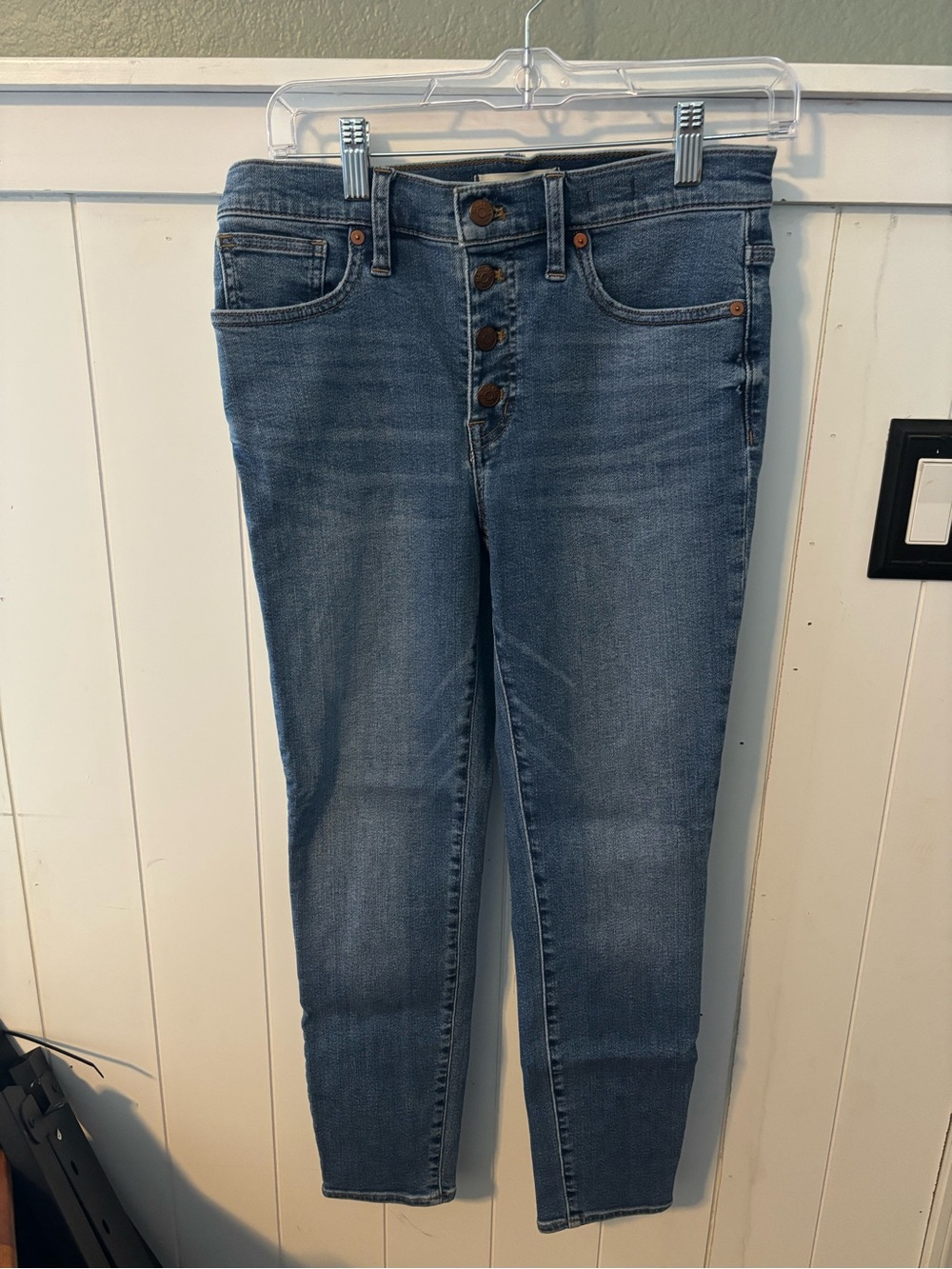 Madewell 9” Mid-Rise Skinny Crop Jeans Size 27 Button Fly